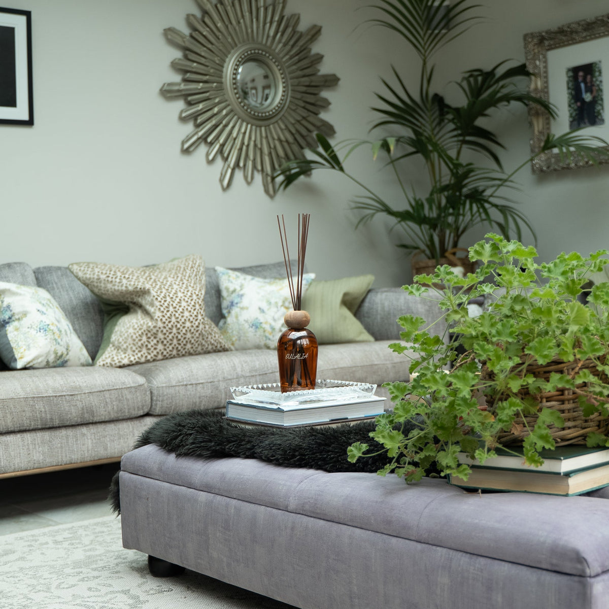 Eulalia East Ibizan large reed diffuser, styled at home — FREDA Home