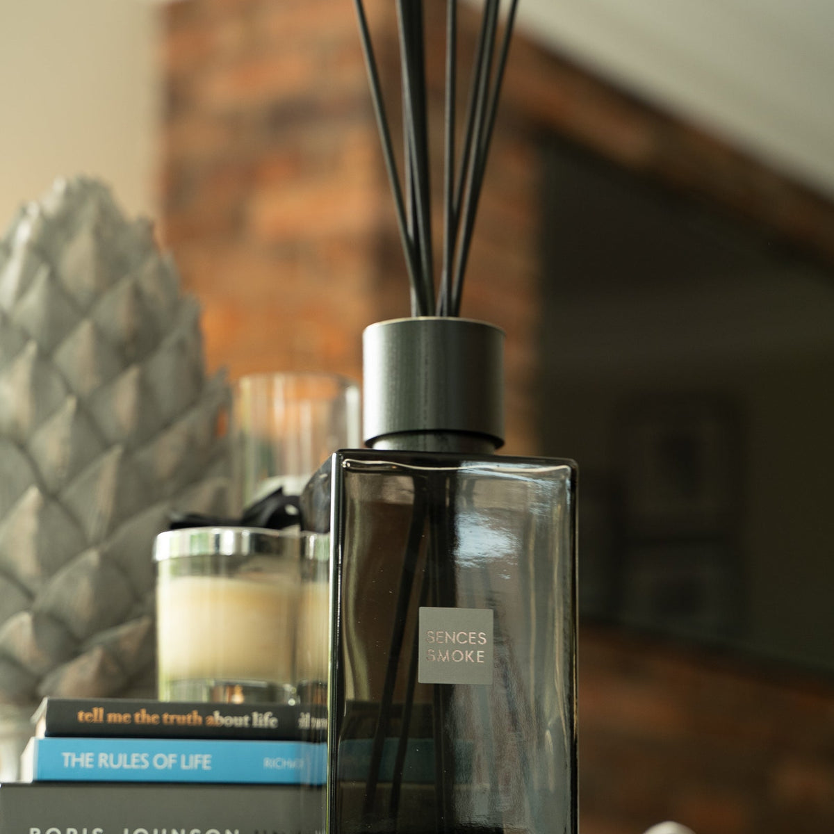 Onyx Sences extra large reed diffuser, styled at home — FREDA Home