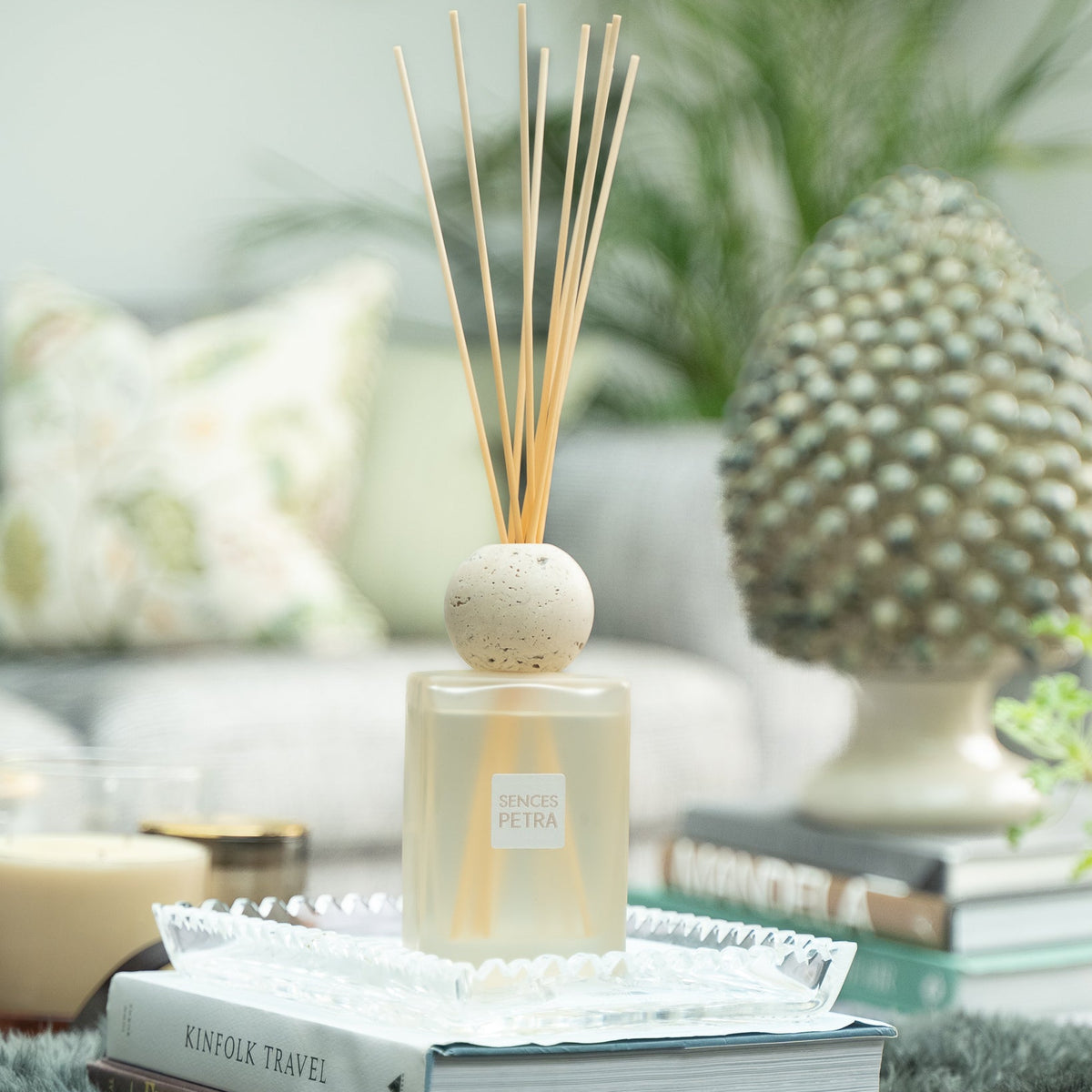 Petra Sences large reed diffuser, styled at home — FREDA Home