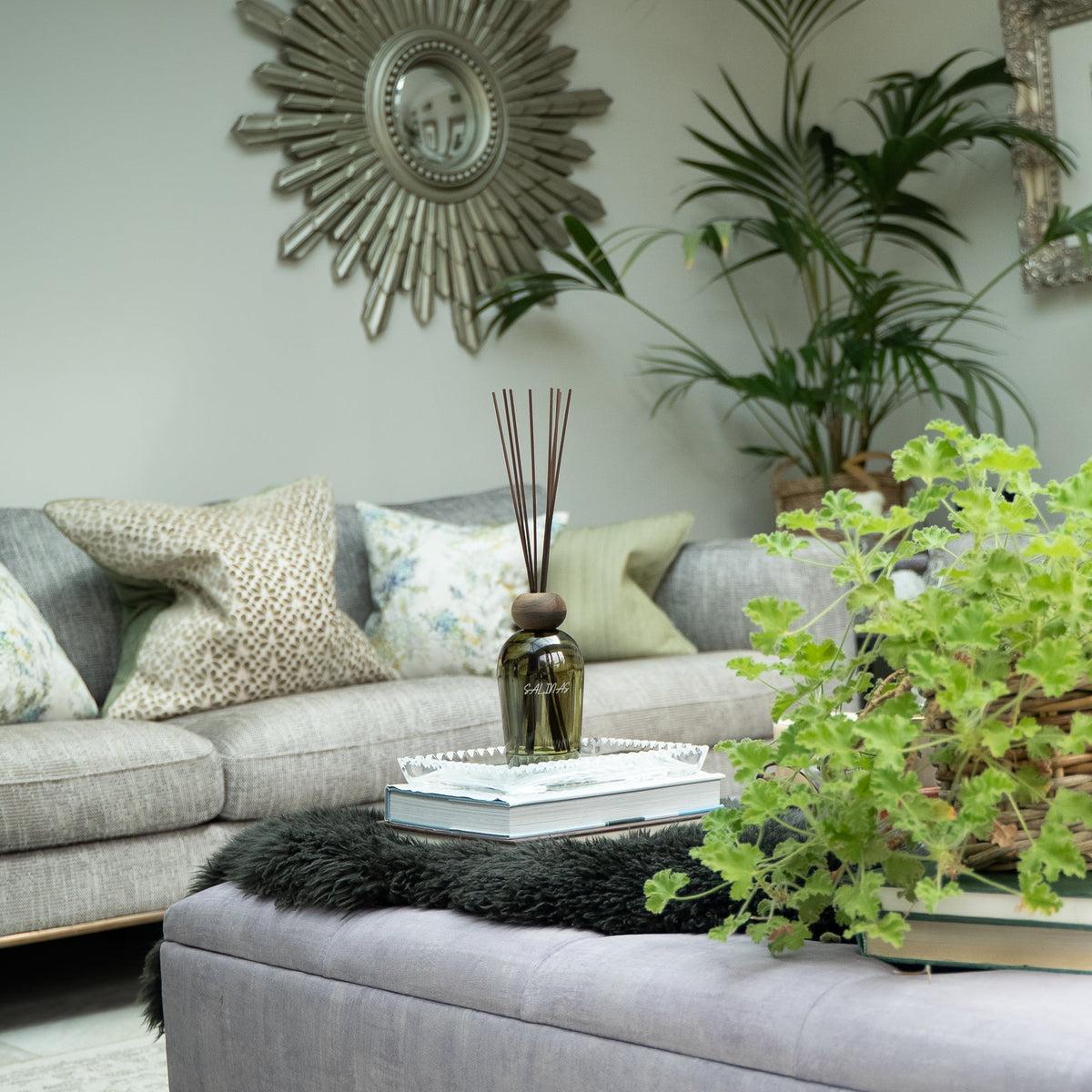 Salinas Menorcan large reed diffuser, styled at home — FREDA Home