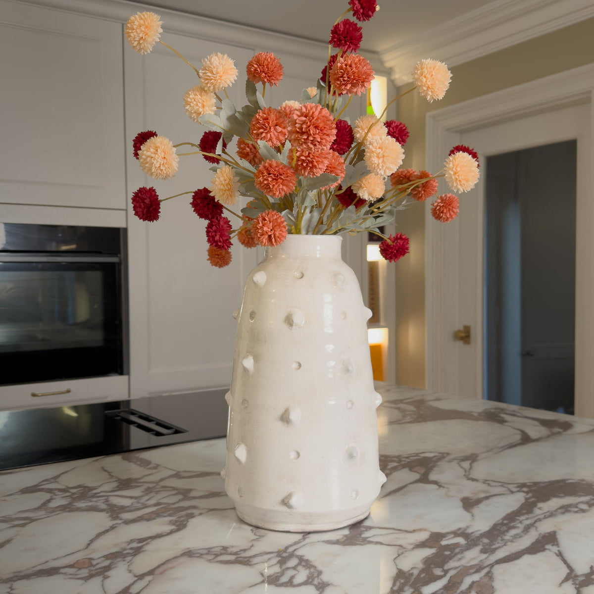 Distressed Bobble ceramic vase, styled at home — FREDA Home
