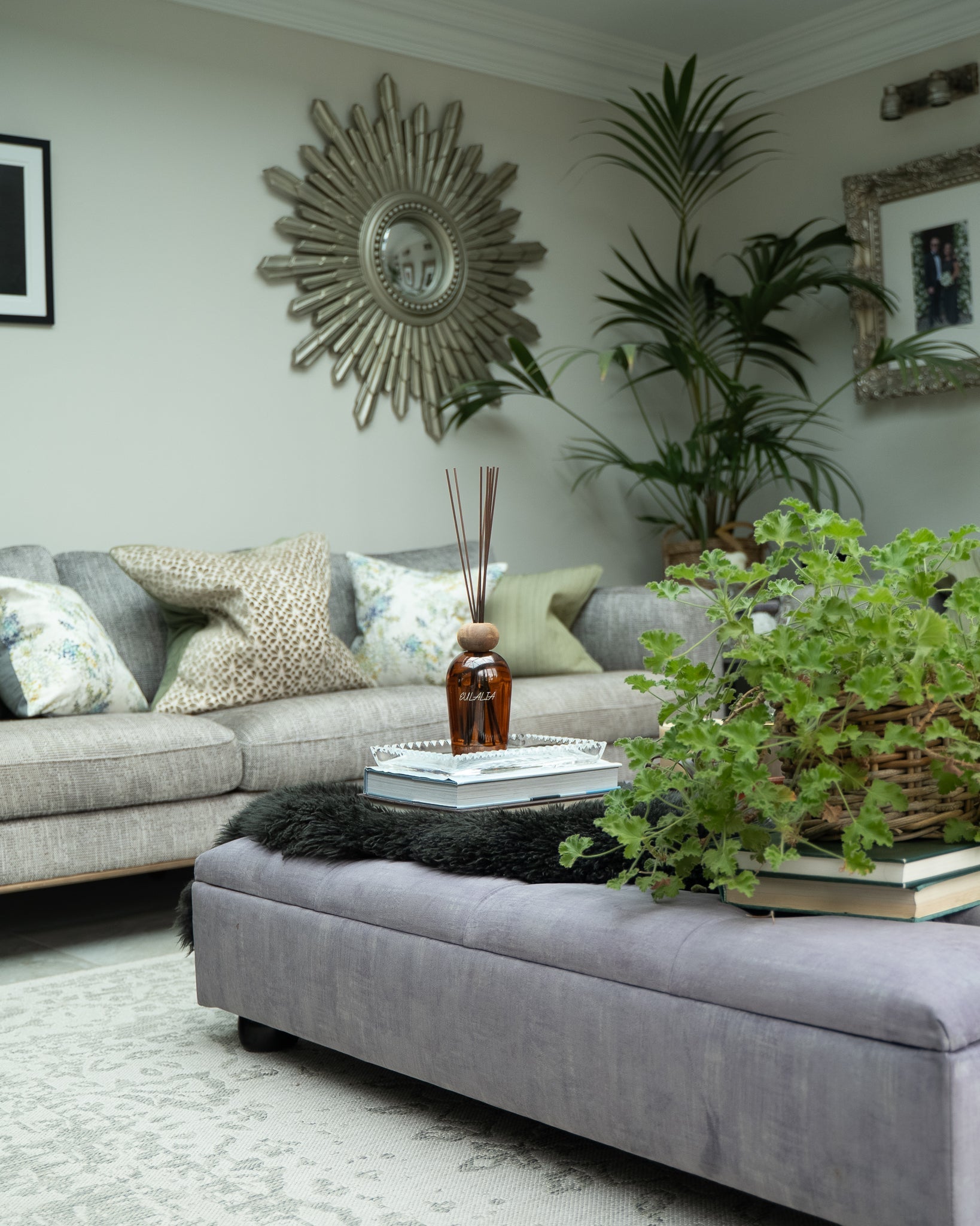 Eulalia East Ibizan large reed diffuser, styled at home — FREDA Home