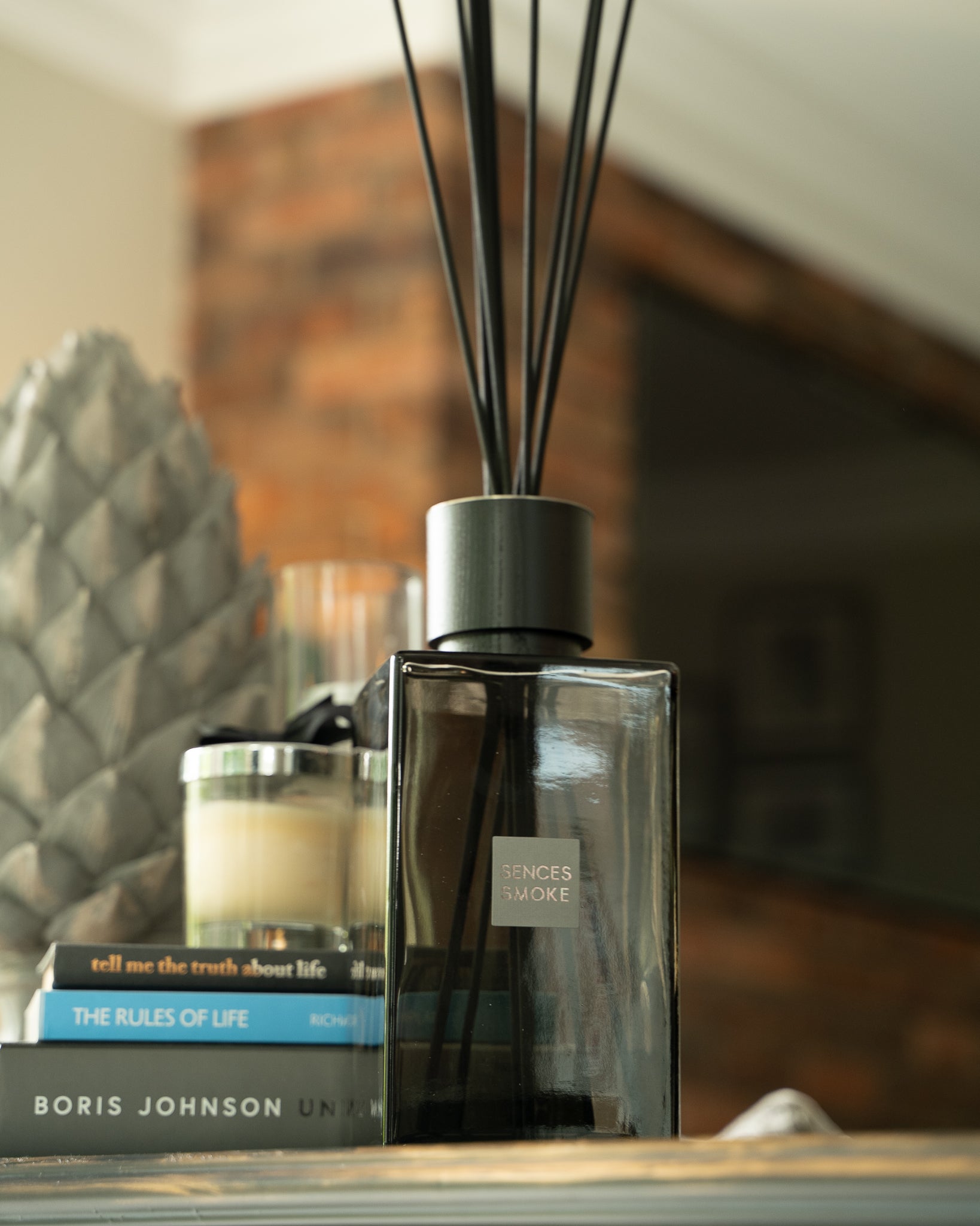 Onyx Sences extra large reed diffuser, styled at home — FREDA Home