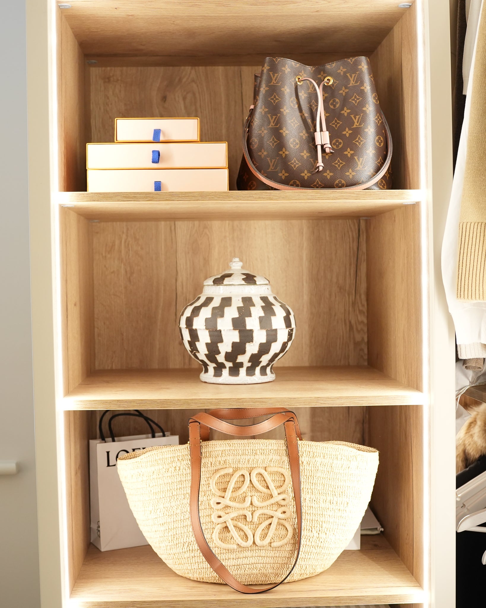 Checker lidded ceramic jar, styled at home — FREDA Home