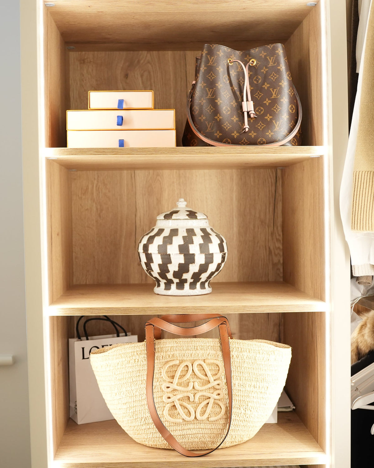 Checker lidded ceramic jar, styled at home — FREDA Home