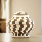 Checker lidded ceramic jar — FREDA Home