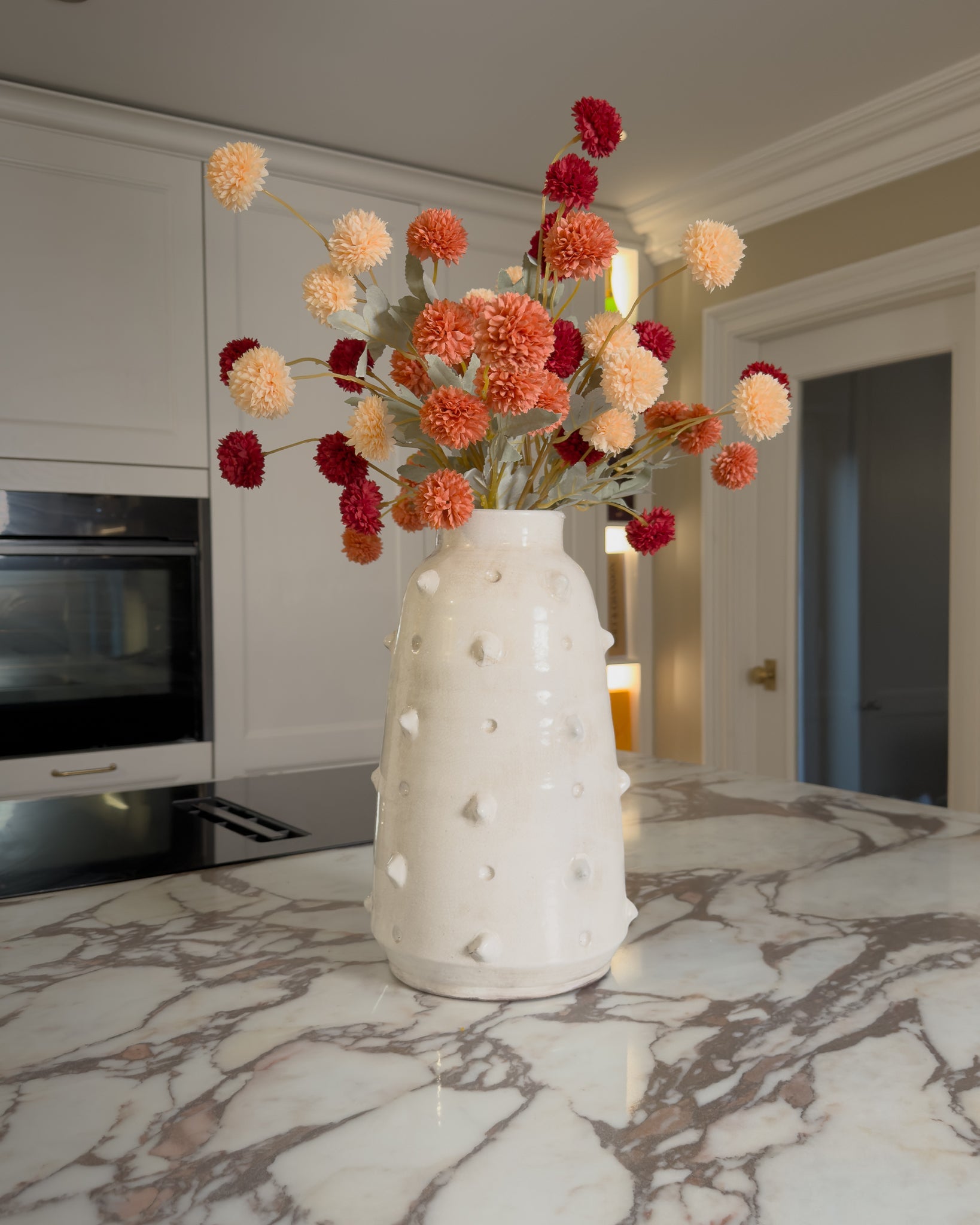 Distressed Bobble ceramic vase, styled at home — FREDA Home