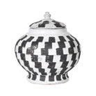 Checker lidded ceramic jar — FREDA Home