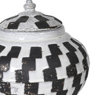 Checker lidded ceramic jar — FREDA Home