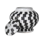 Checker lidded ceramic jar — FREDA Home